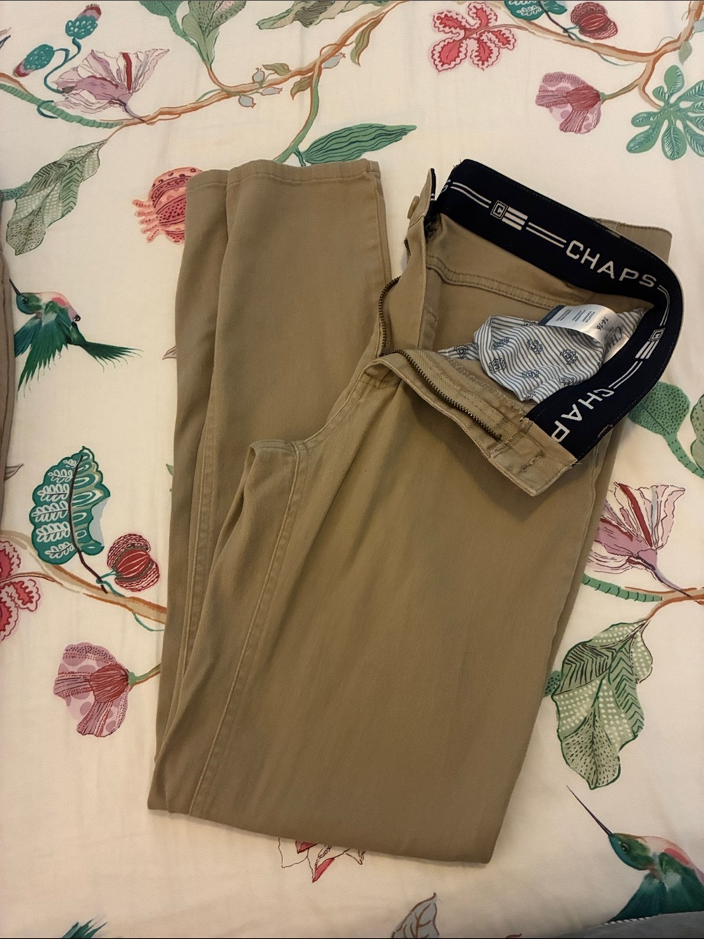 Chaps 14-16 Men's Tan Cotton Chino Pants